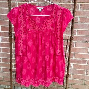 Indian Embroidered Red/ Pink Top